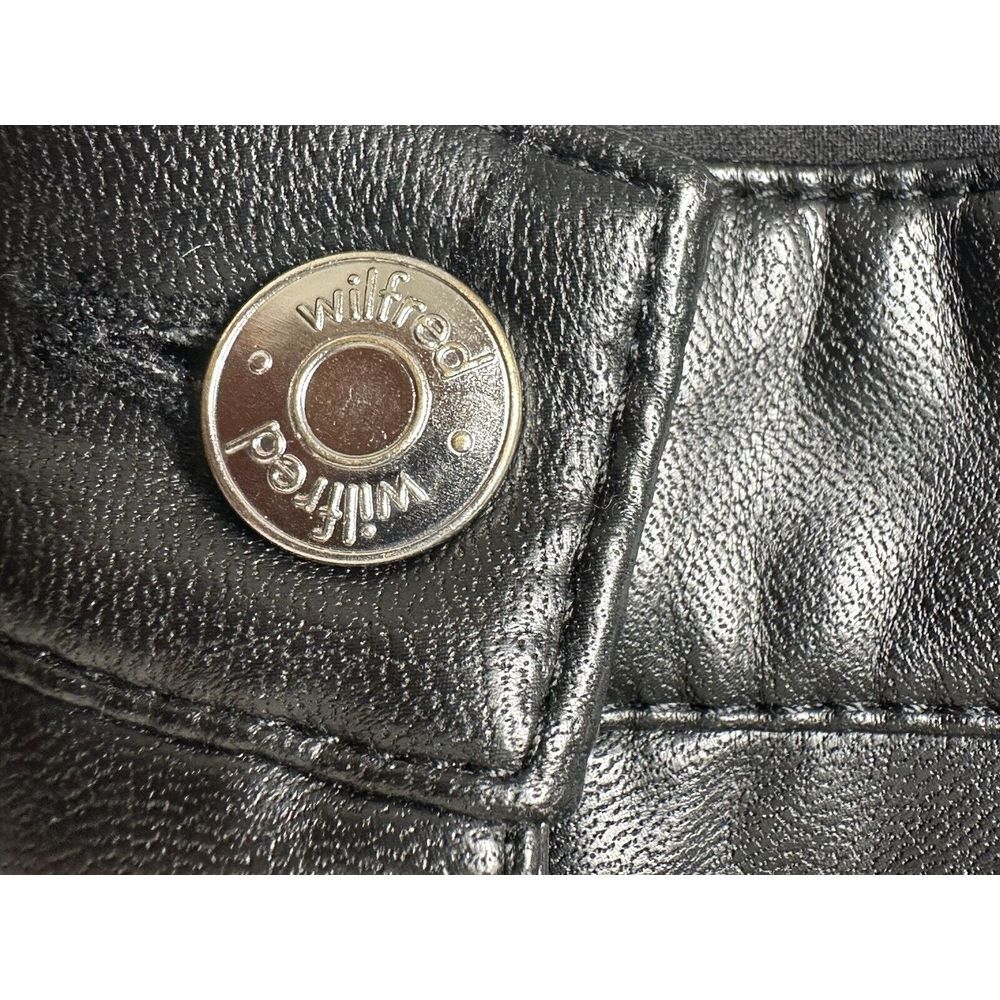 Aritzia Wilfred Womens Faux Leather Straight Leg Pants Size 0 Black High‎ Rise - Picture 14 of 16